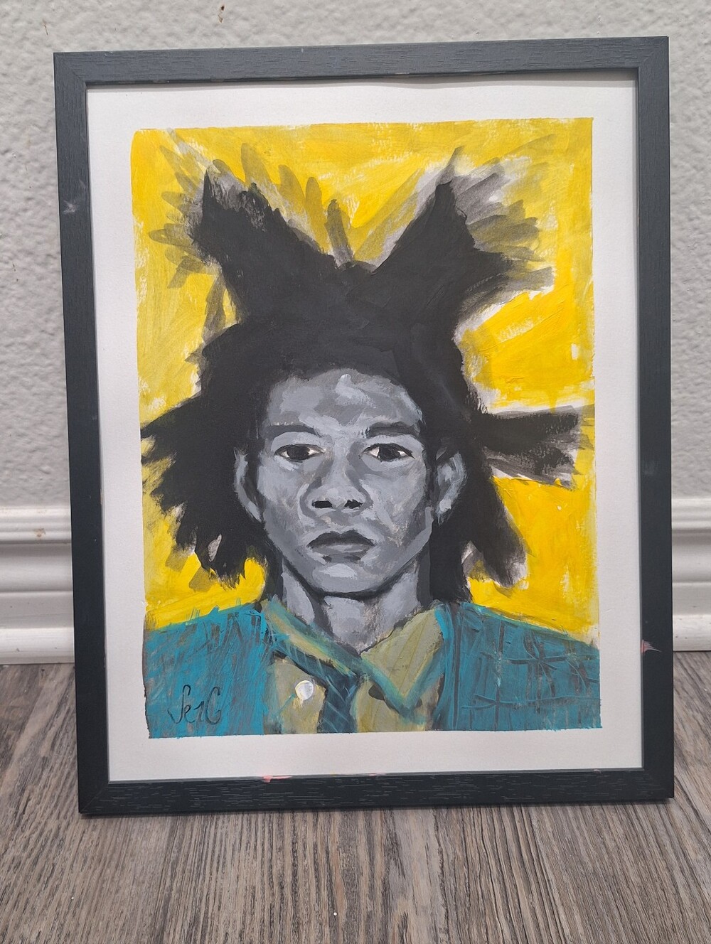 Basquait Original Portrait Painting 11x14